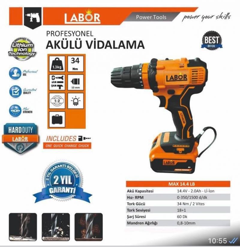 LABOR  14,4 VOLT 2 ANPER